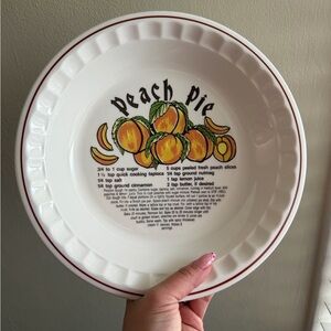 Vintage Peach Pie Recipe Plate